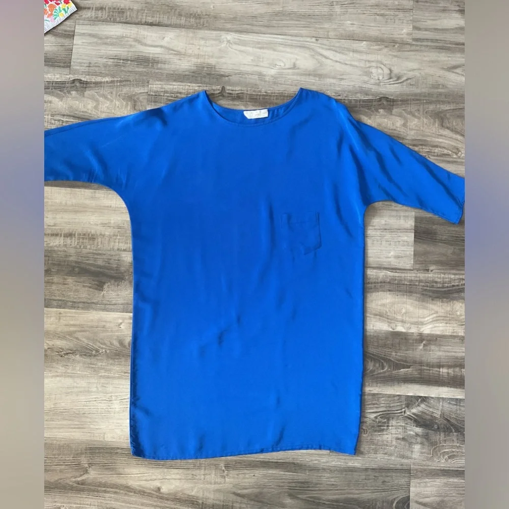 HATCH BLUE SILK DRESS SIZE 1 - Picture 1 of 6